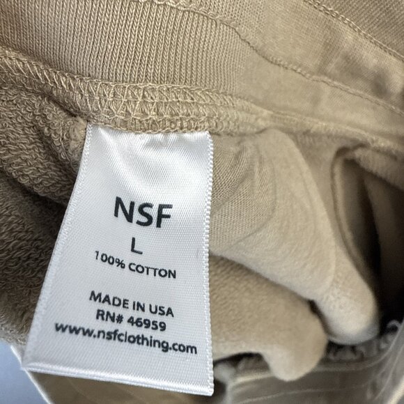 NSF Joggers Womens Size L Latte Brown Pull On Workout Sweatpants With Pockets - Picture 11 of 12